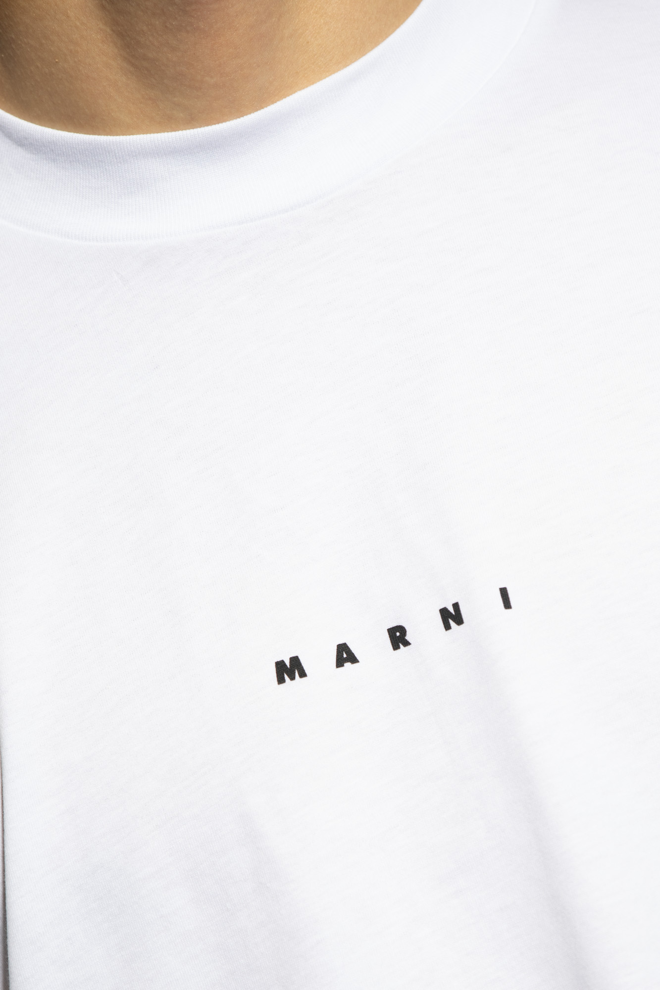 Biały T-shirt z logo Marni - Vitkac Polska